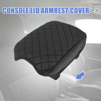 Console Lid Armrest Pad Cover for Toyota Tacoma (2016–2020) Black Microfiber Leather
