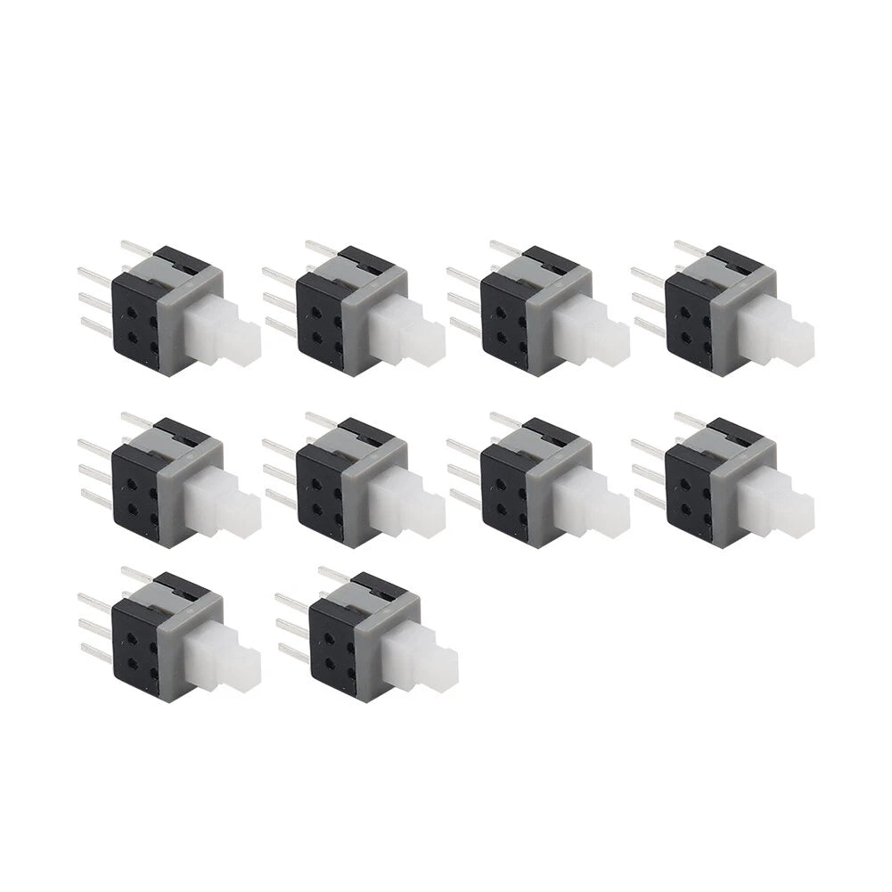 10PCS 5.8x5.8x10mm 6 Pin Tactile Push Button Switch Black for Automotive
