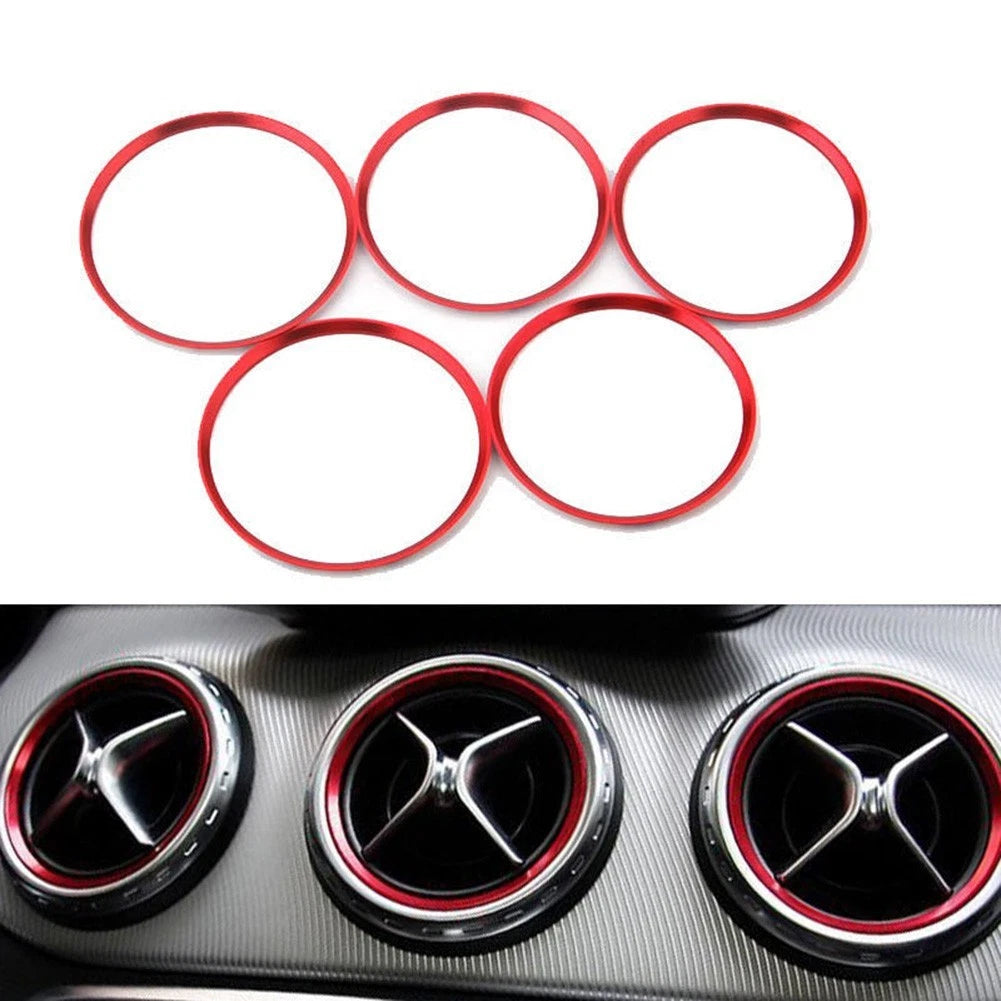 Set of 5 Air Vent Rings Outlet Cover Trim for Car