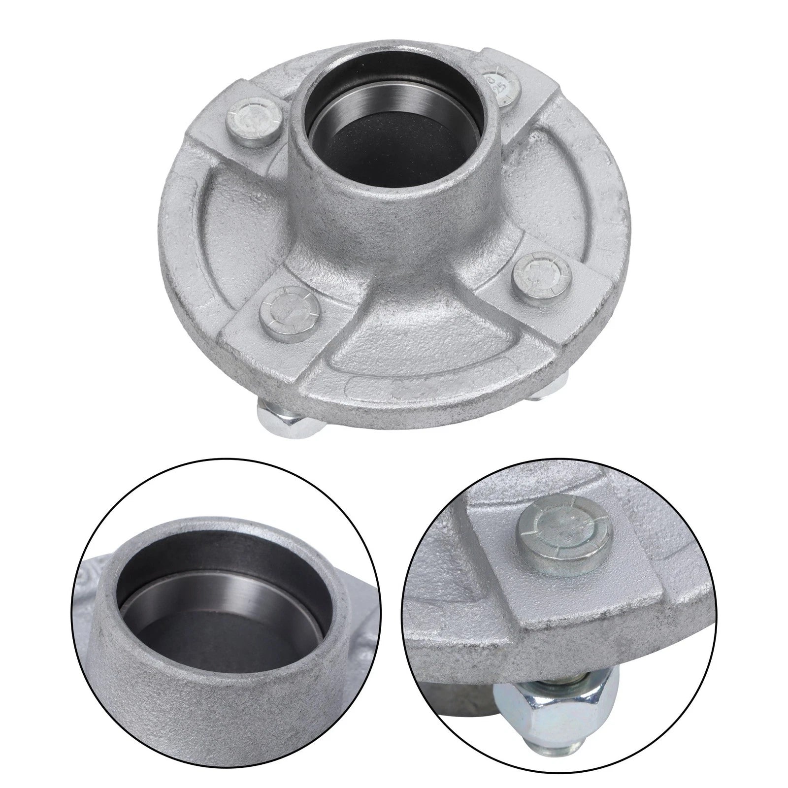 Set of 4 Hot Dipped Galvanized Trailer Hubs for 2000 lbs Axles (1" Spindle)