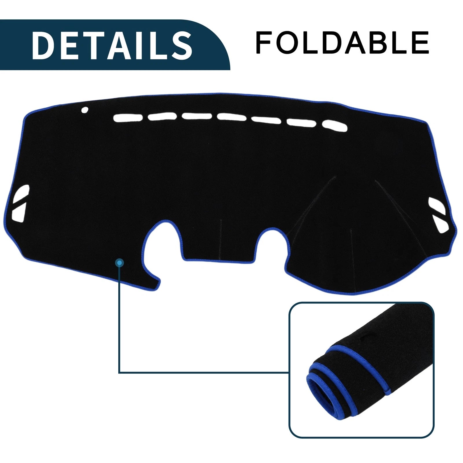 Dashboard Cover Mat for Mazda 2 Demio (2007–2014) Black Blue Sun Protector