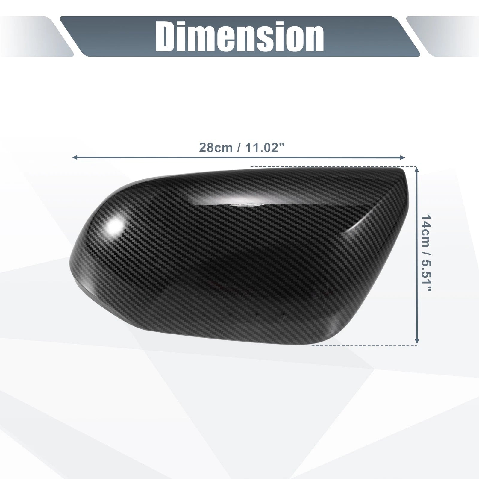 Pair Rearview Mirror Cover Overlay for Toyota Prius Prime (2017–2022) Carbon Fiber