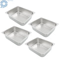 4-Pack Stainless Steel Half Hotel Pans (4" Deep)