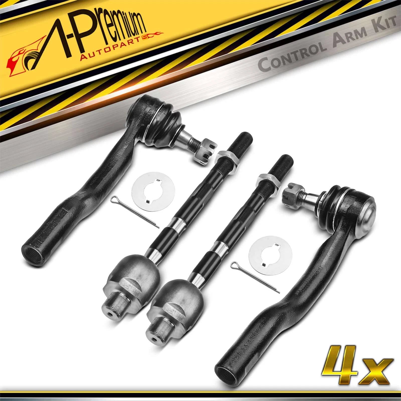 Set of 4 Inner & Outer Tie Rods for Nissan Titan, Armada, Infiniti QX56 (2004–2015)