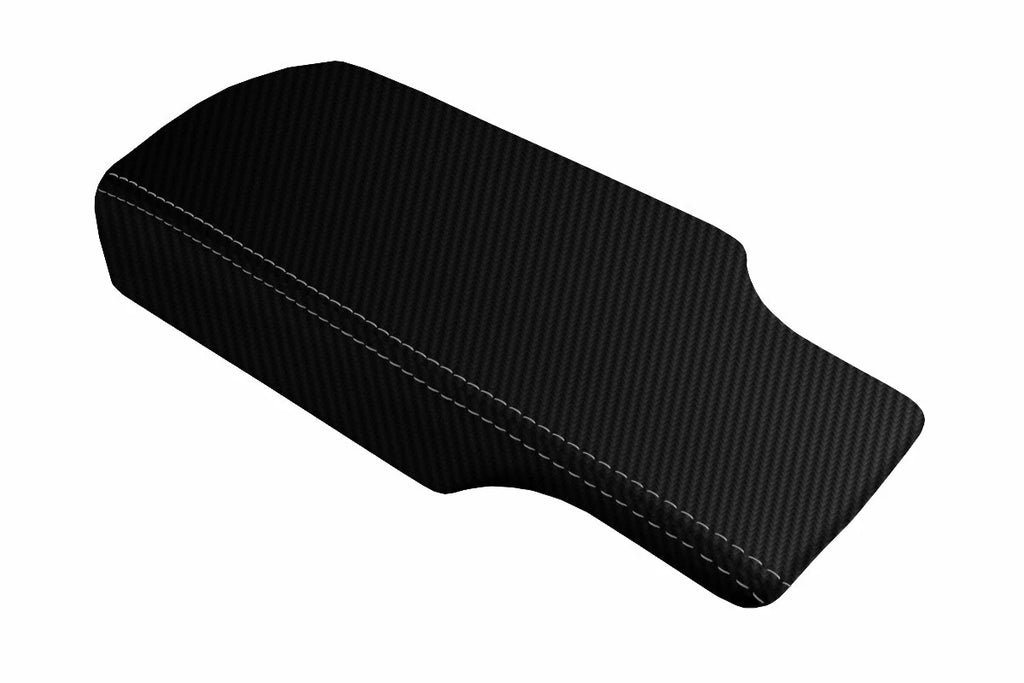 Console Lid Armrest Cover for Porsche 987 (2005–2012) Carbon Fiber Gray Stitch