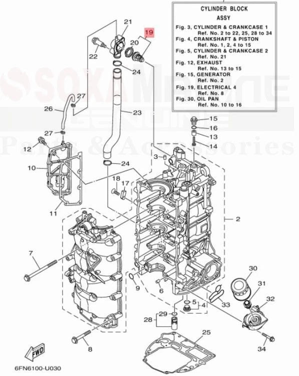 Thermostat for Yamaha F115 HP (2006-Late) 6EK-12411-00-00