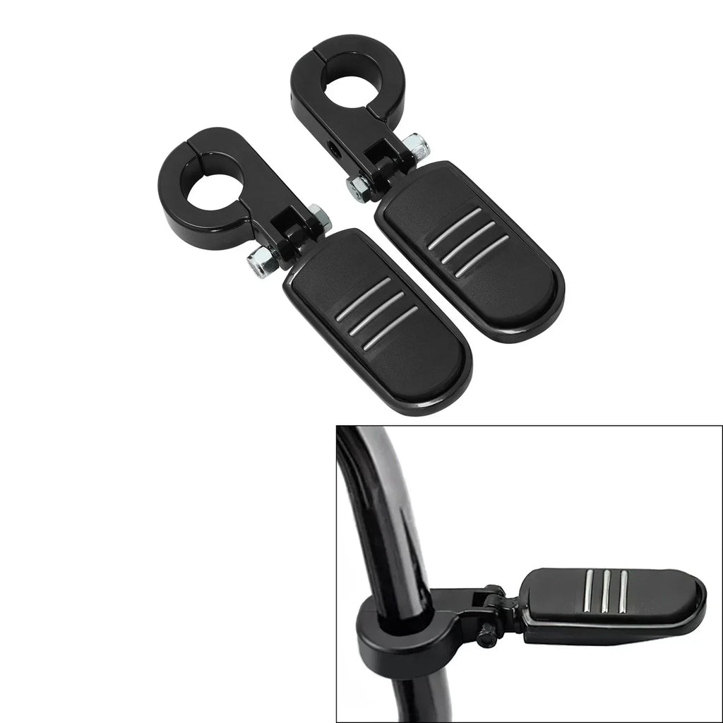 1.25" Black Pegstreamliner Highway Engine Guard Footpegs for Harley