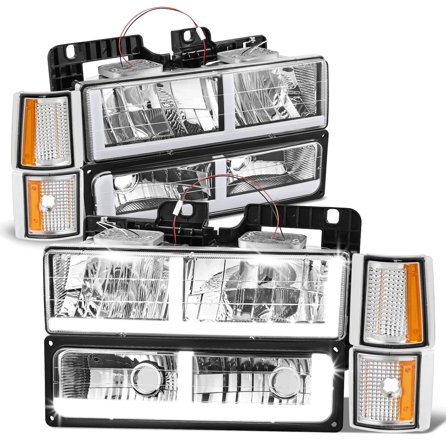 LED Headlight + Signal + Amber Corner Lamp for GMC C/K 1500-3500 (1994–2000)