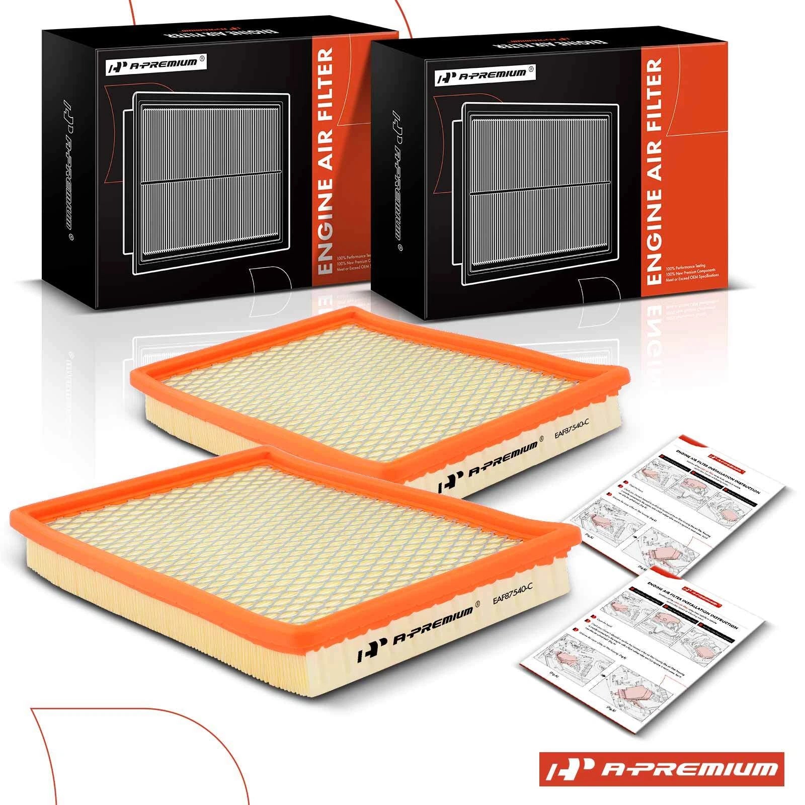 2X Engine Air Filter for Chevy Impala (2000–2005) Buick LaCrosse (2005–2009)