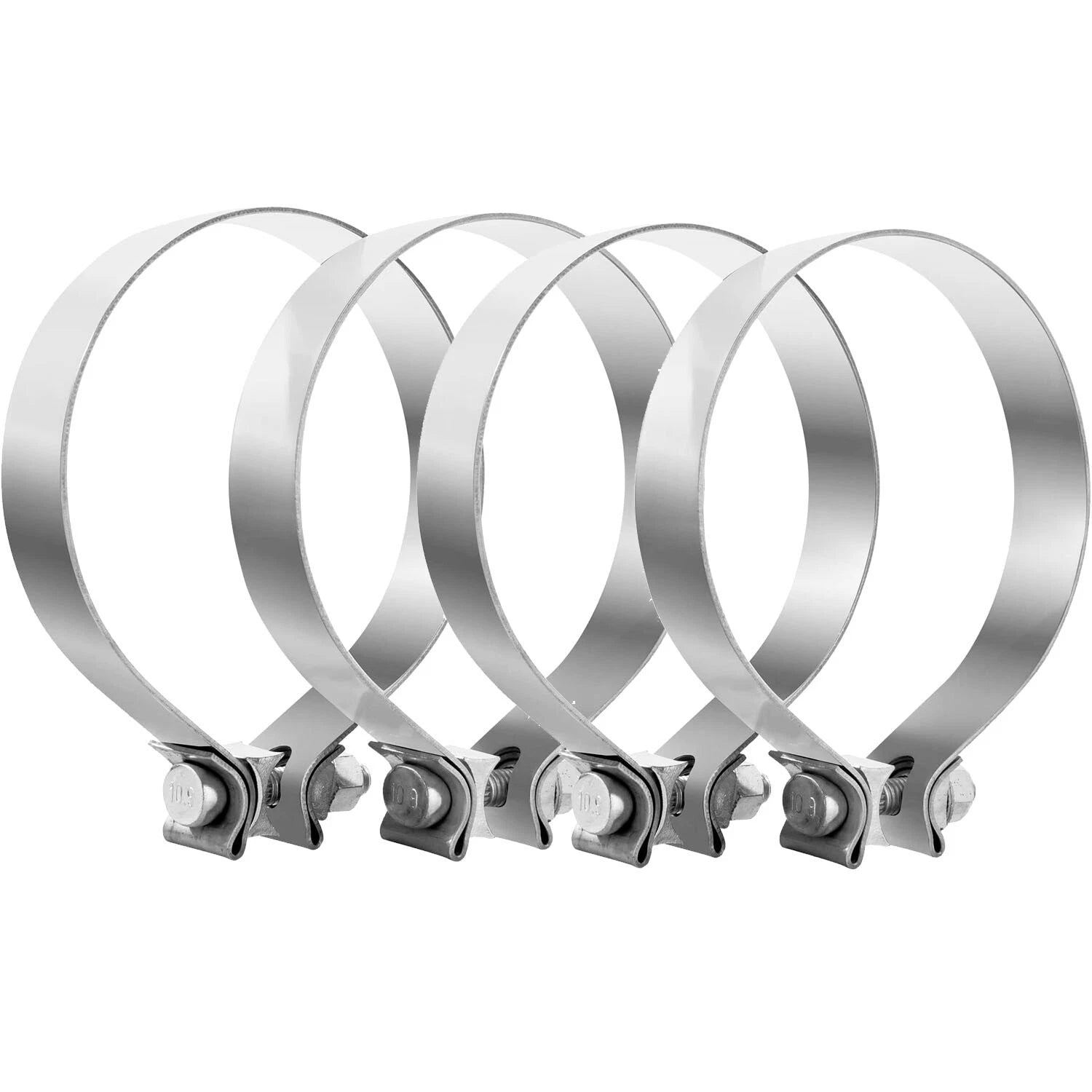 4PCS Exhaust Clamp for Universal Fit (5" Inch, T304 Stainless Steel)