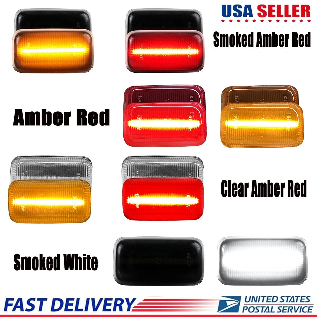 Set of 4 LED Side Marker Lights for Chevy Silverado 2500HD 3500HD (2015–2023)