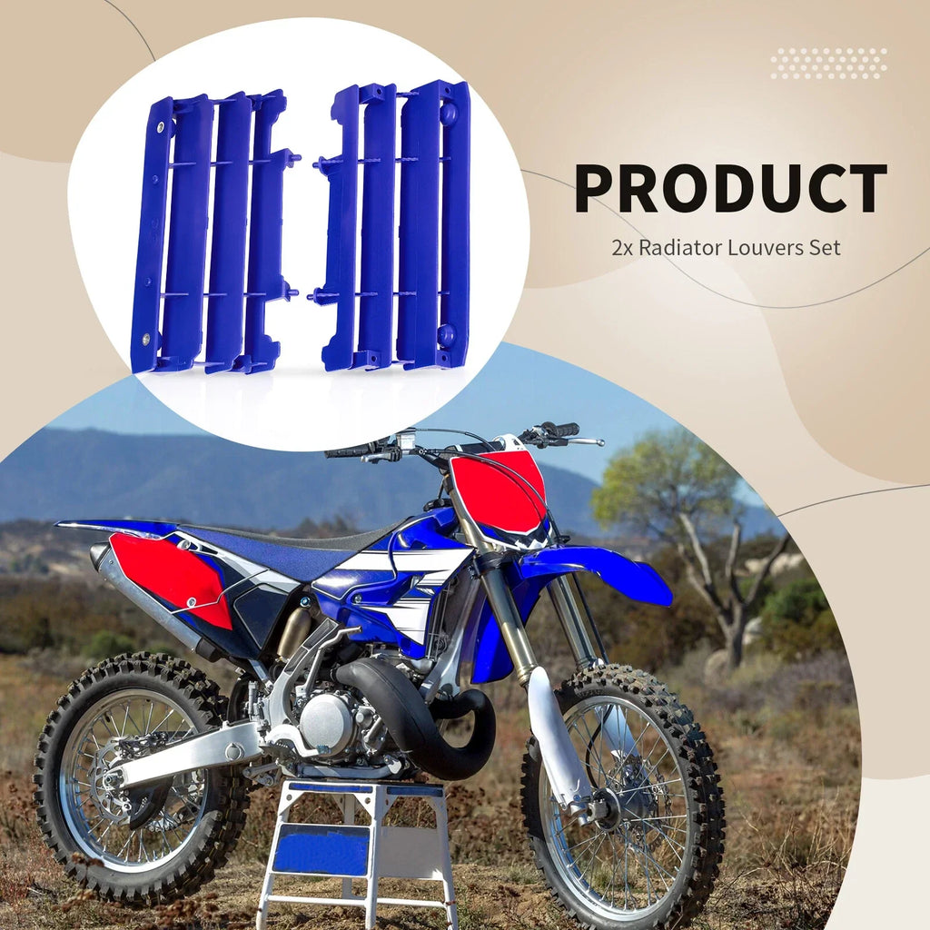 Pair Blue Radiator Louvers Guards for Yamaha YZ125/X YZ250/X (2006–2022)