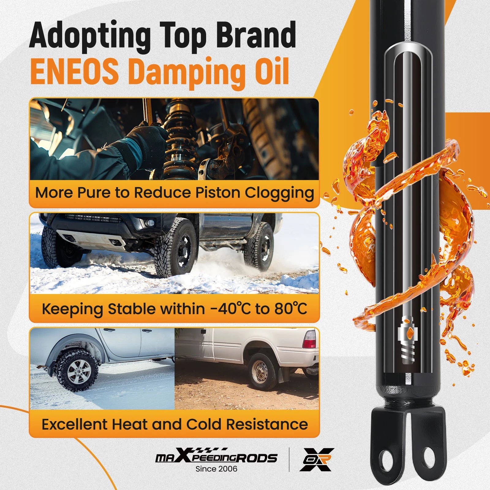 2X Front Shock Absorbers for Hummer H3 (2006–2010) 911527