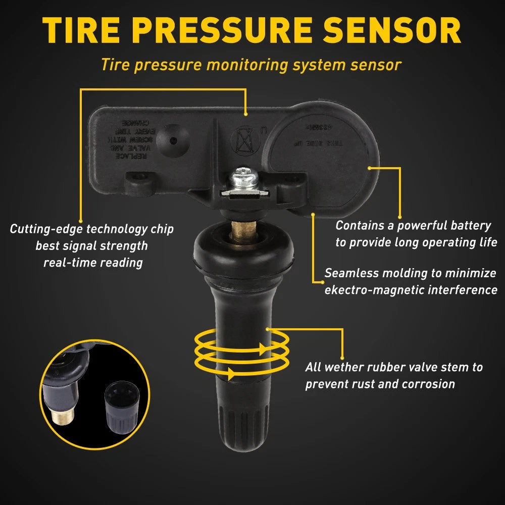 Set of 4 TPMS Tire Pressure Sensors for Chevrolet Suburban 1500 2500 (2007–2018)