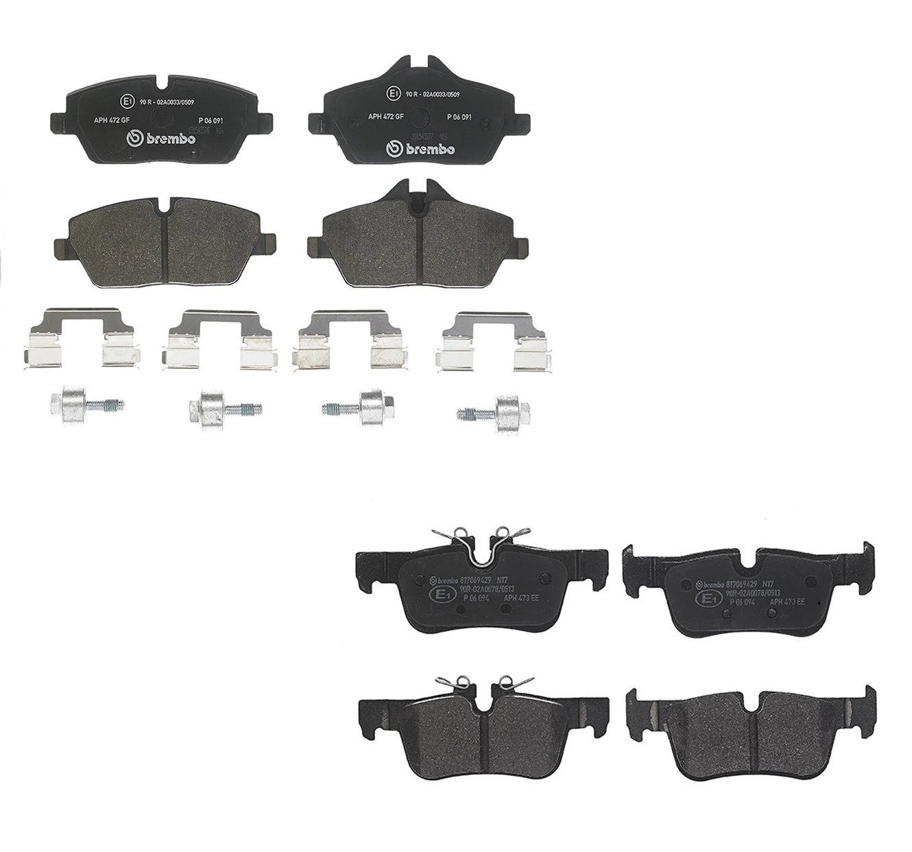 Set of 4 Brembo Low-Metallic Brake Pads for BMW I01 i3 i3s (2014–2021)