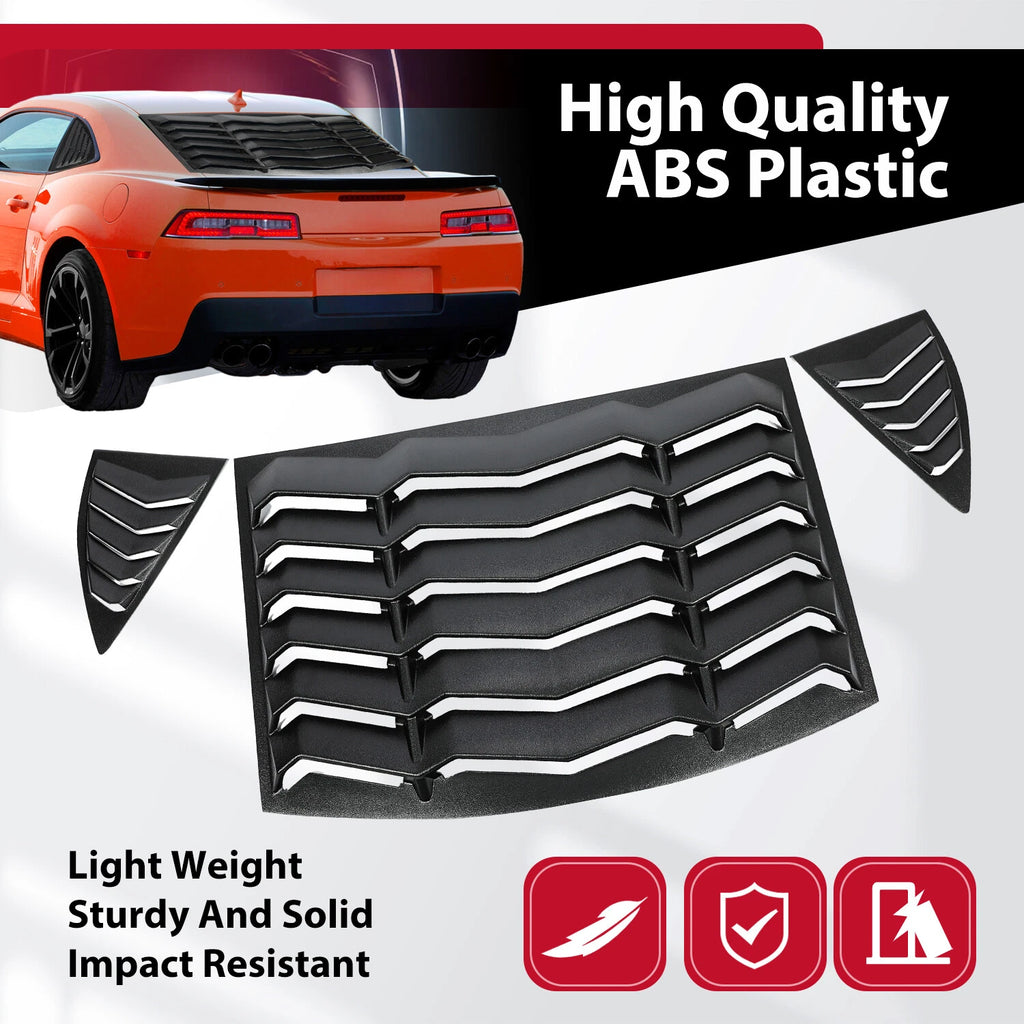 Rear & Side Window Louvers Cover for Chevy Camaro (2010–2015)
