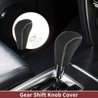 Gear Shift Knob Cover for BMW 3 Series E90 Black Beige Faux Leather