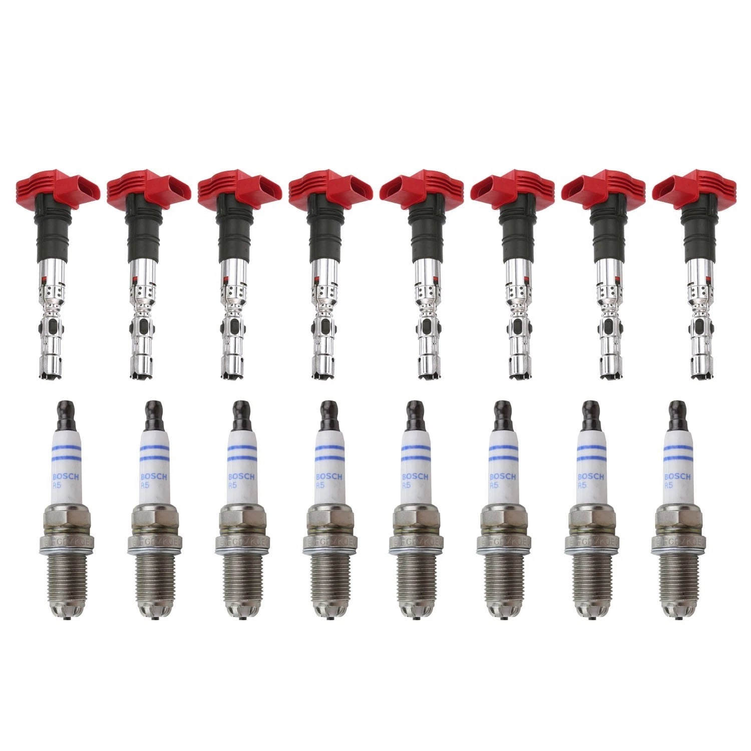 Set of 8 Ignition Coils & Spark Plugs for Audi A8 Quattro S4 Touareg (2004–2009)