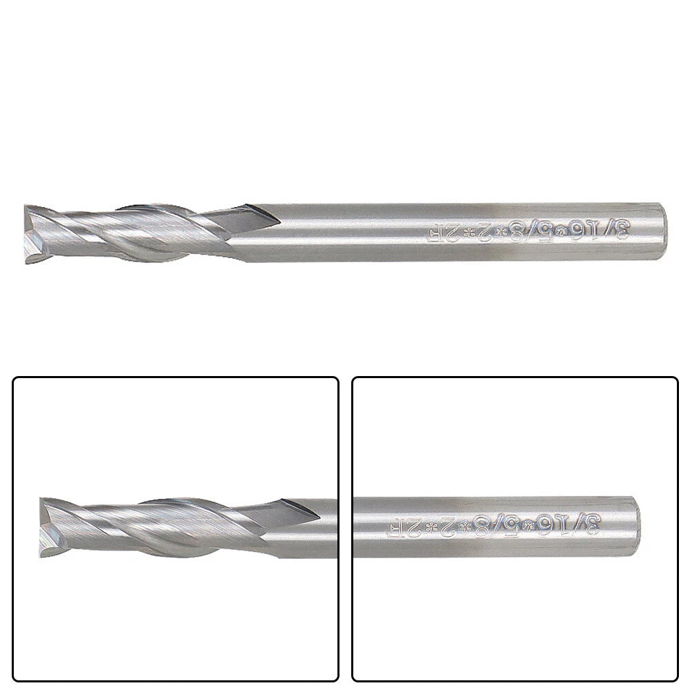 Set of 5 Carbide End Mills for Various Models (3/16", 2 Flute)