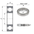 Deep Groove Ball Bearing 6910ZZ for Scooter Skateboard Wheel (50x72x12mm)