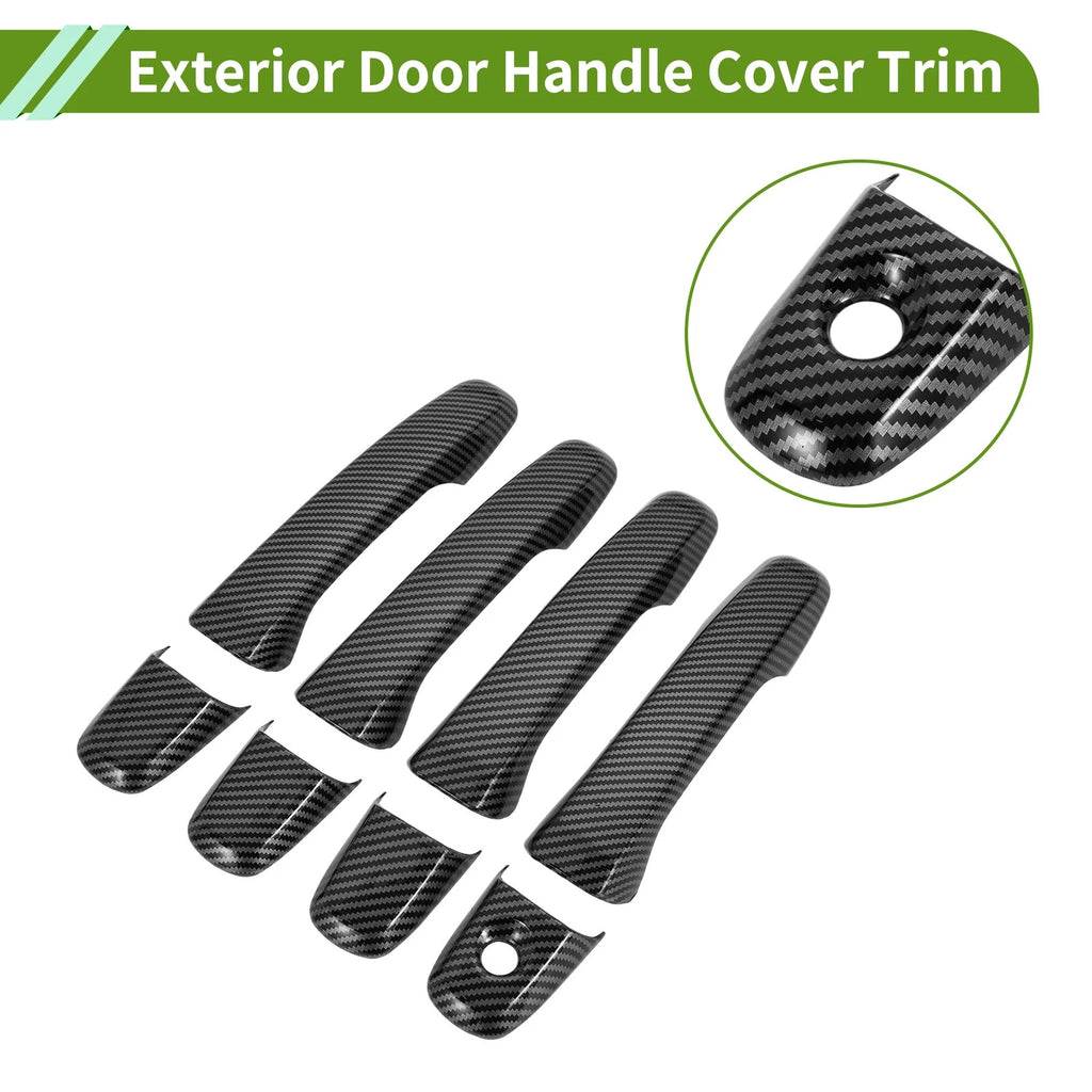 Set of 1 Exterior Door Handle Cover Trim for Ford Explorer (2011–2019) Carbon Fiber Black