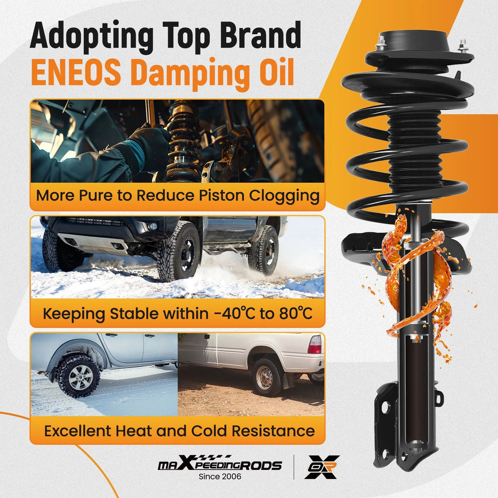 Set of 4 Complete Struts with Coil Spring for Subaru Legacy (2010-2012)