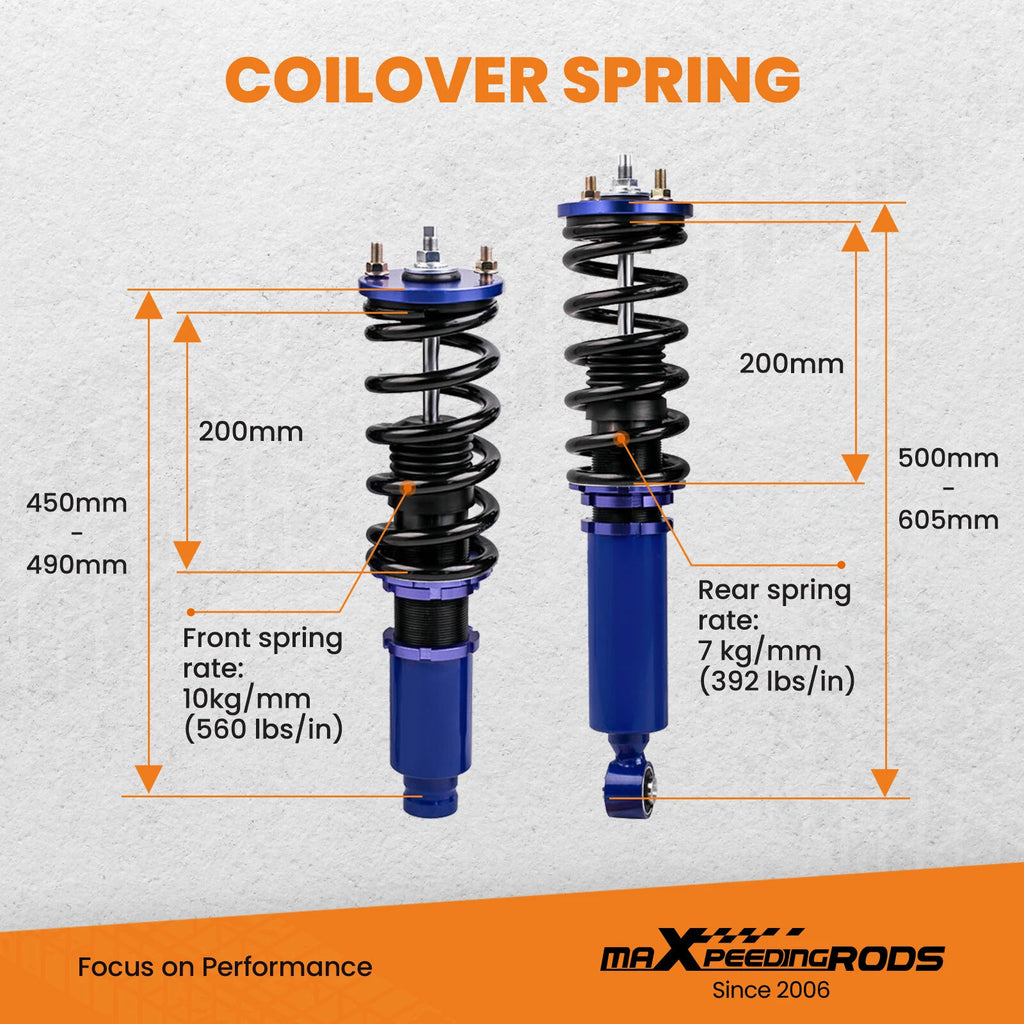 Coilovers Lowering Kit for Honda CR-V (1996–2001) Adjustable Height Shocks