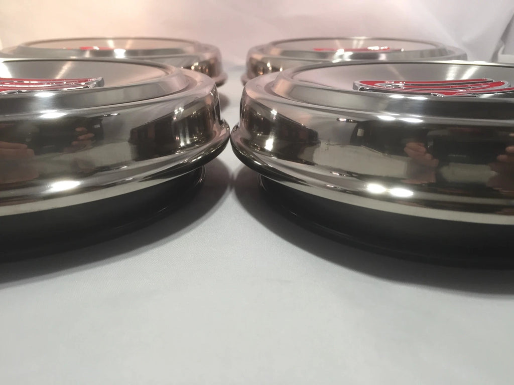 Polished Stainless Steel Hubcaps for 1967–1968 Mustang Torino GT