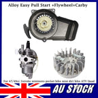 Easy Pull Starter + Flywheel + Carburetor for 47cc 49cc ATV Quad Mini Bike