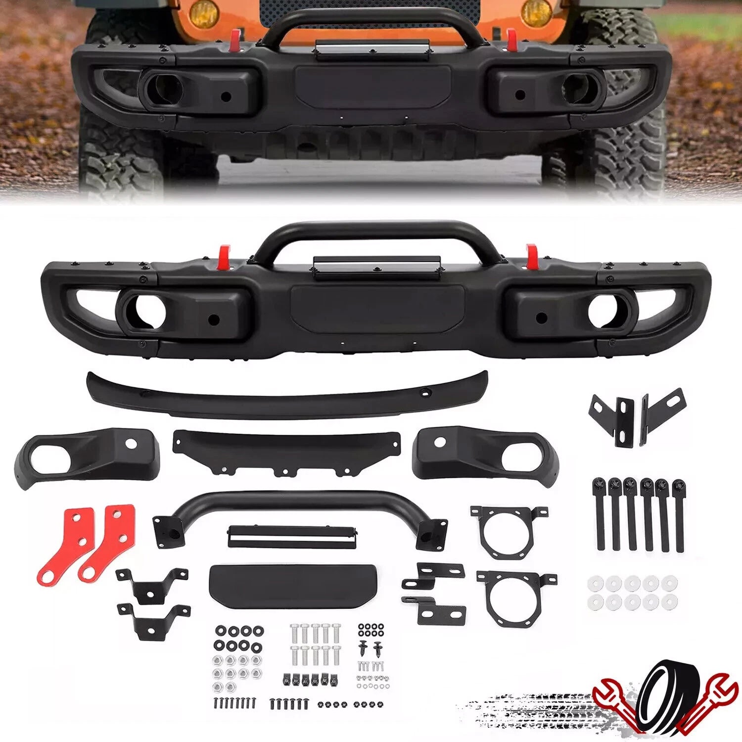 Front Bumper Steel for Jeep Wrangler JK (2007–2018) 10th Anniversary Style