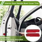 Interior Door Handle Bowl Cover Trim for Ford Mustang (2015–2024) Carbon Fiber Red