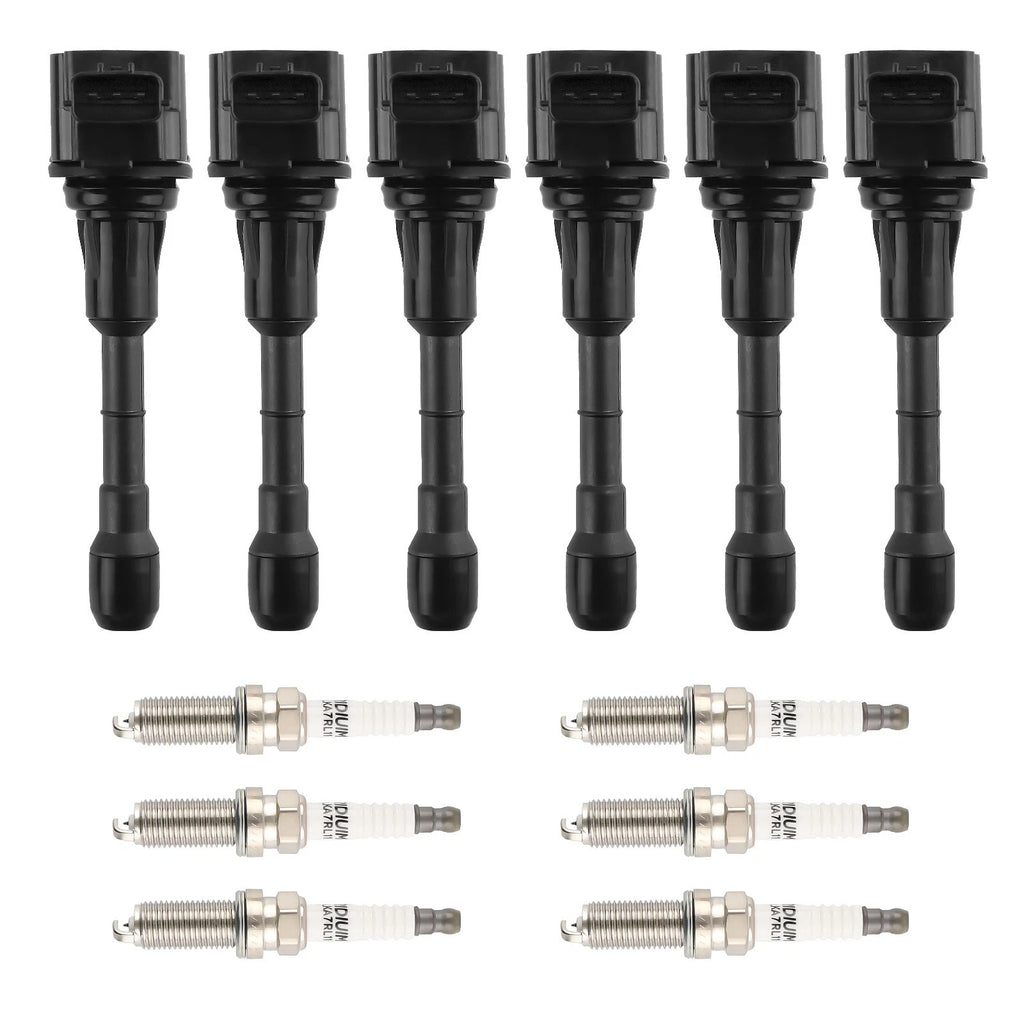Set of 6 Ignition Coils & Spark Plugs for Infiniti EX35 FX35 G25 G35 M35 (2008–2013)