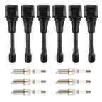 Set of 6 Ignition Coils & Spark Plugs for Infiniti EX35 FX35 G25 G35 M35 (2008–2013)
