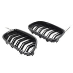 Glossy Black Front Kidney Grille with Light Strip for BMW 5-Series (2010-2016)