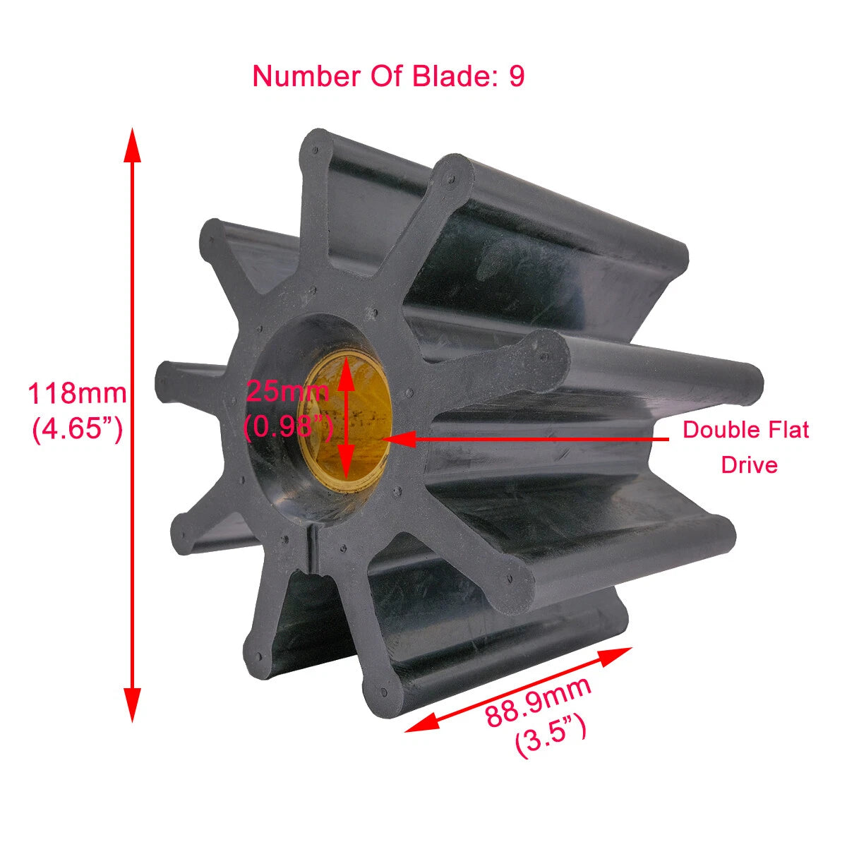 Flexible Impeller Kit for Caterpillar Jabsco 9Y5427 7E-3022 (Fits 18786-0001)