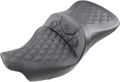 Saddlemen Roadsofa Seat for Harley Davidson FL (2014–2023) - Black, Lattice Stitch
