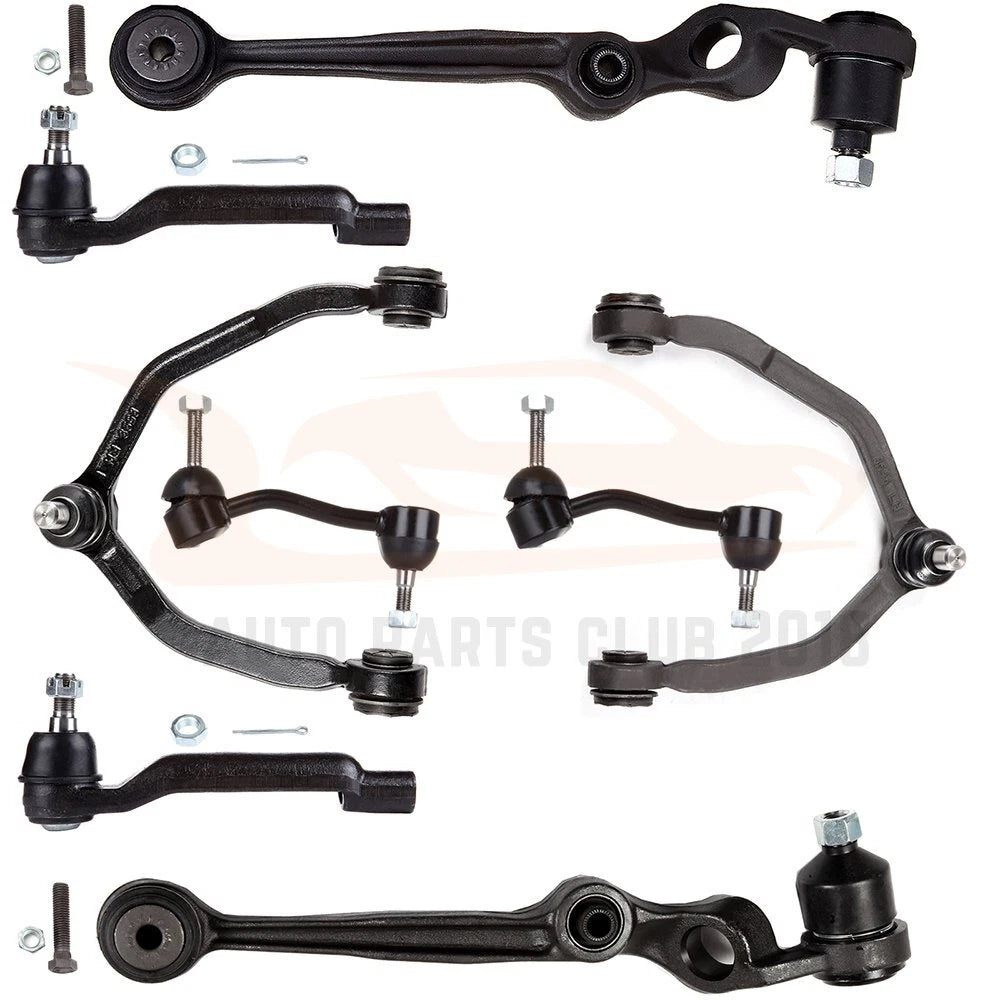 Set of 8 Upper Lower Control Arms Outer Tie Rods for Ford Thunderbird & Mercury Cougar