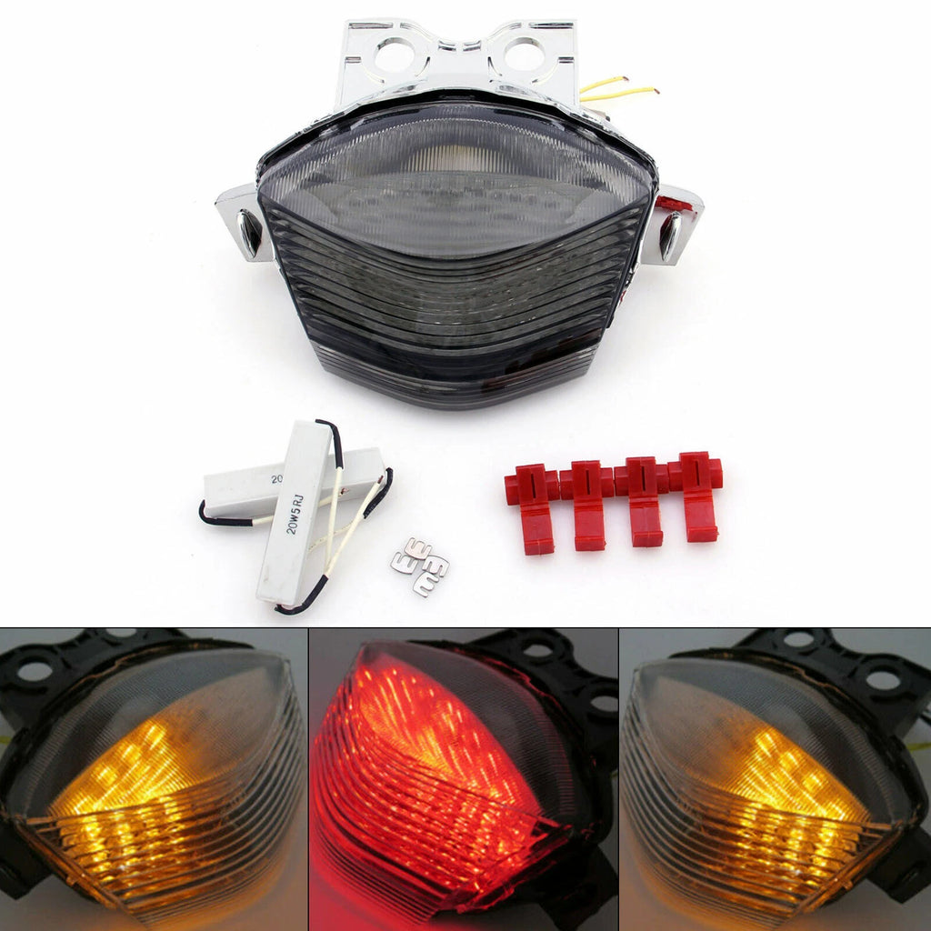 Integrated LED TailLight Turn Signals for Kawasaki Ninja 650R (2006–2008) Smoke T9