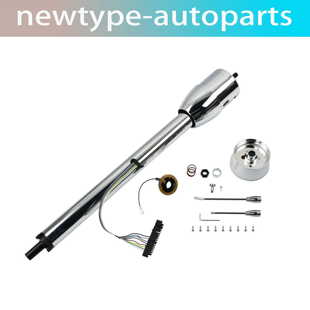 30" Stainless Steel Tilt Steering Column & Adapter for Universal (No Key)