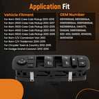 Front Driver Master Window Switch for Chrysler Town & Country (2012–2016) 68110866AA