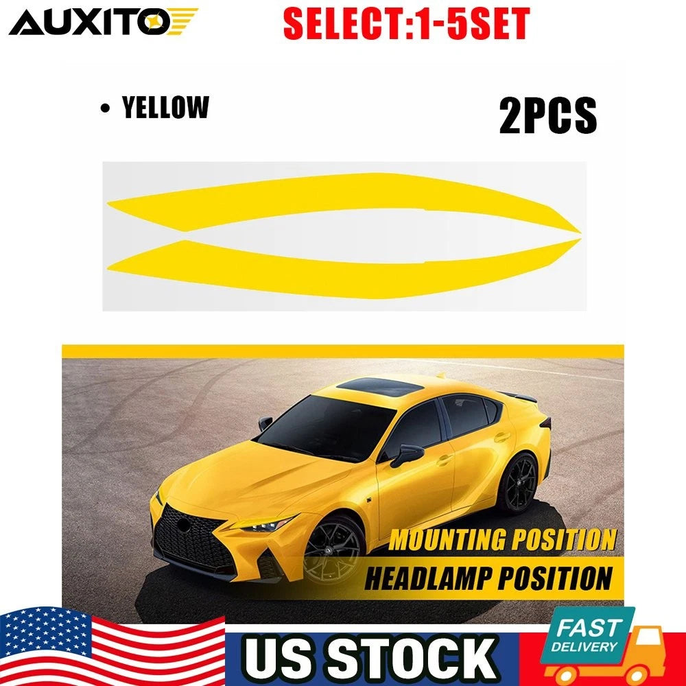 Amber DRL Headlight Vinyl Overlay Decals for Lexus IS300 IS350 IS500 (2021–2025)