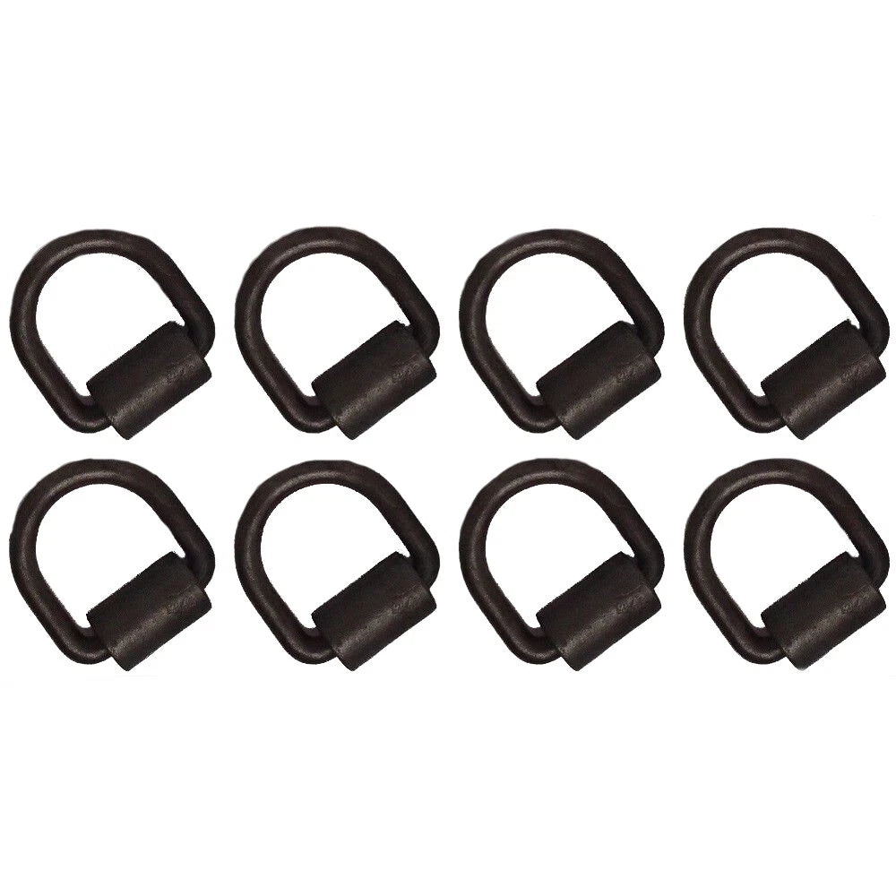 Set of 8 Weld On D Ring for Flatbed Truck Towing Cargo Strap
