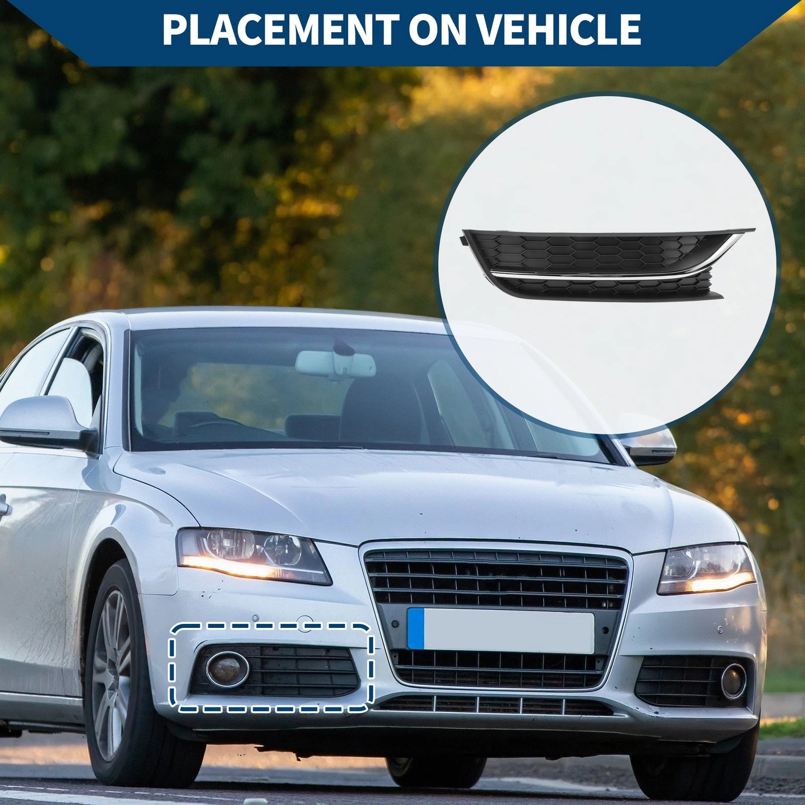 1pc Fog Light Grill for Volkswagen Passat (2012–2015) No. 561853666C