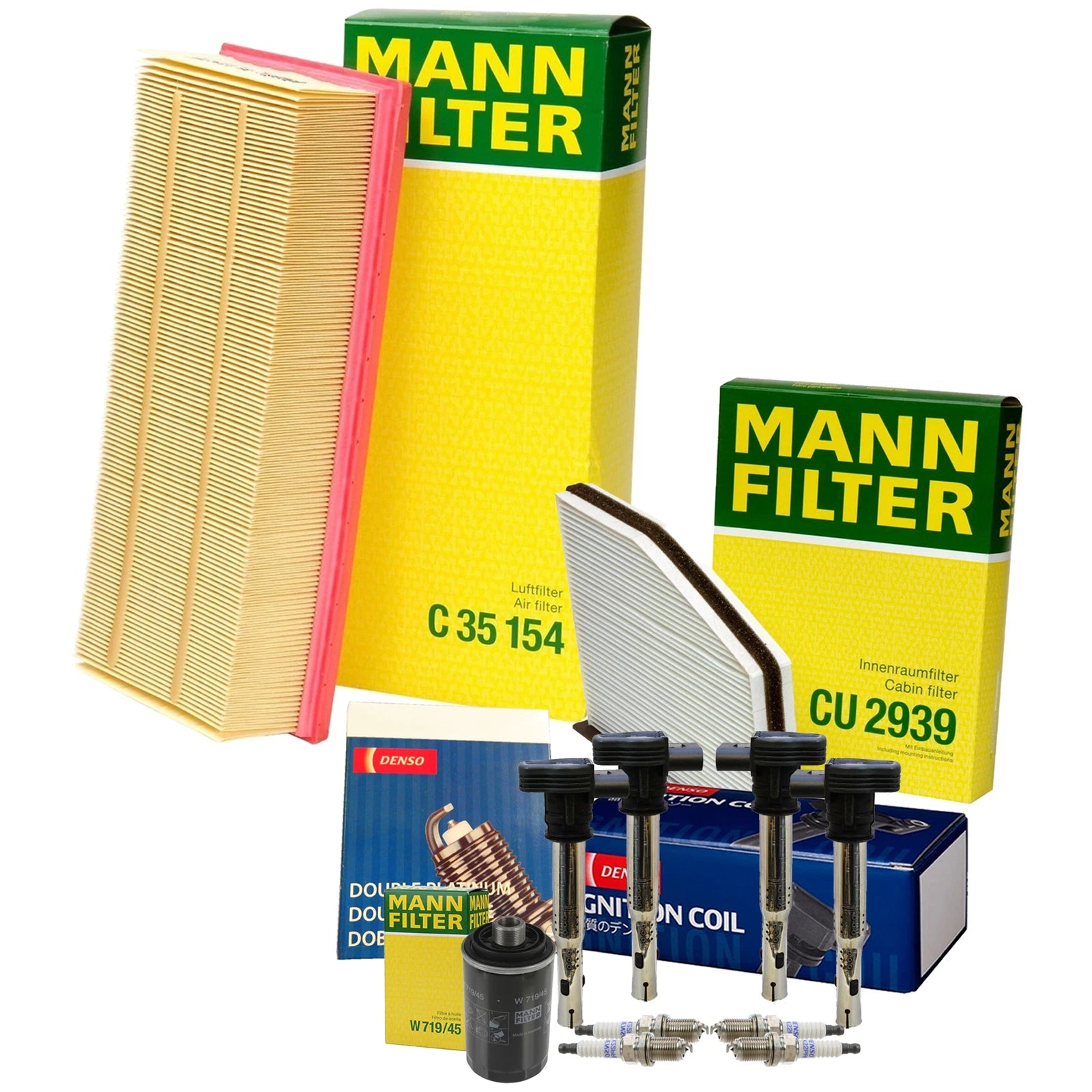 Set of 4 Double Platinum Spark Plugs for Audi Turbo