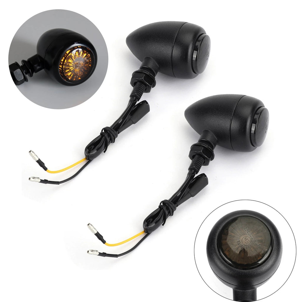 Bullet Turn Signals for Chopper Cafe Racer (Black)