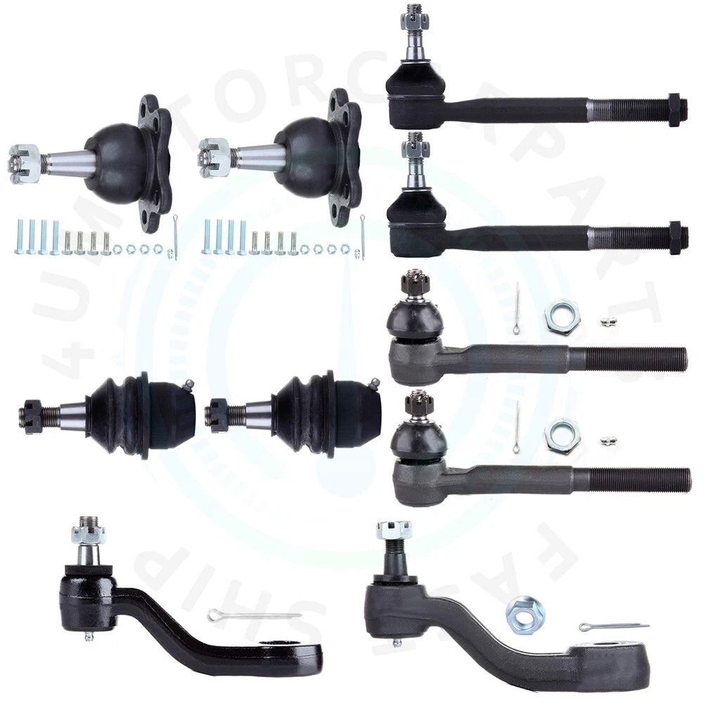 Set of 10 Front Lower Ball Joints & Tie Rod Ends for Chevy K1500 Suburban (1992–1999)
