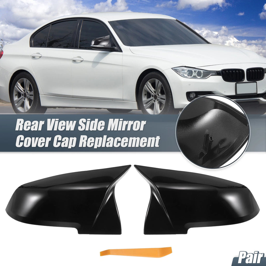 Pair Rearview Mirror Cover Caps Gloss Black for BMW F20 F22 F23 F30 F31 F32 X1