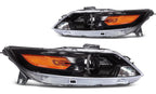Pair Headlight Assembly for Ford Taurus (2010–2012) Black Amber Projector