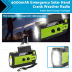 Emergency Solar Hand Crank Weather Radio Power Bank Flashlight