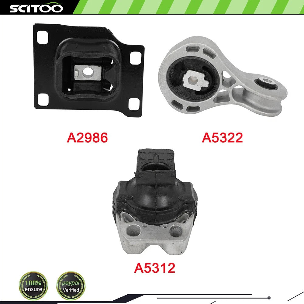 3X Engine Motor Mounts for Ford Focus 2008–2011 (2.0L L4)